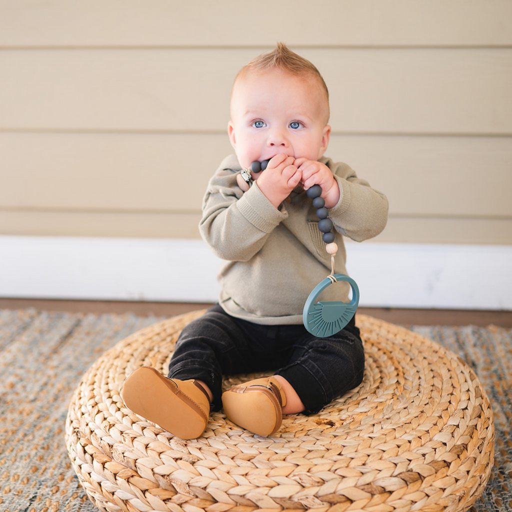 Clay Beaded Wooden & Silicone Pacifier Clip