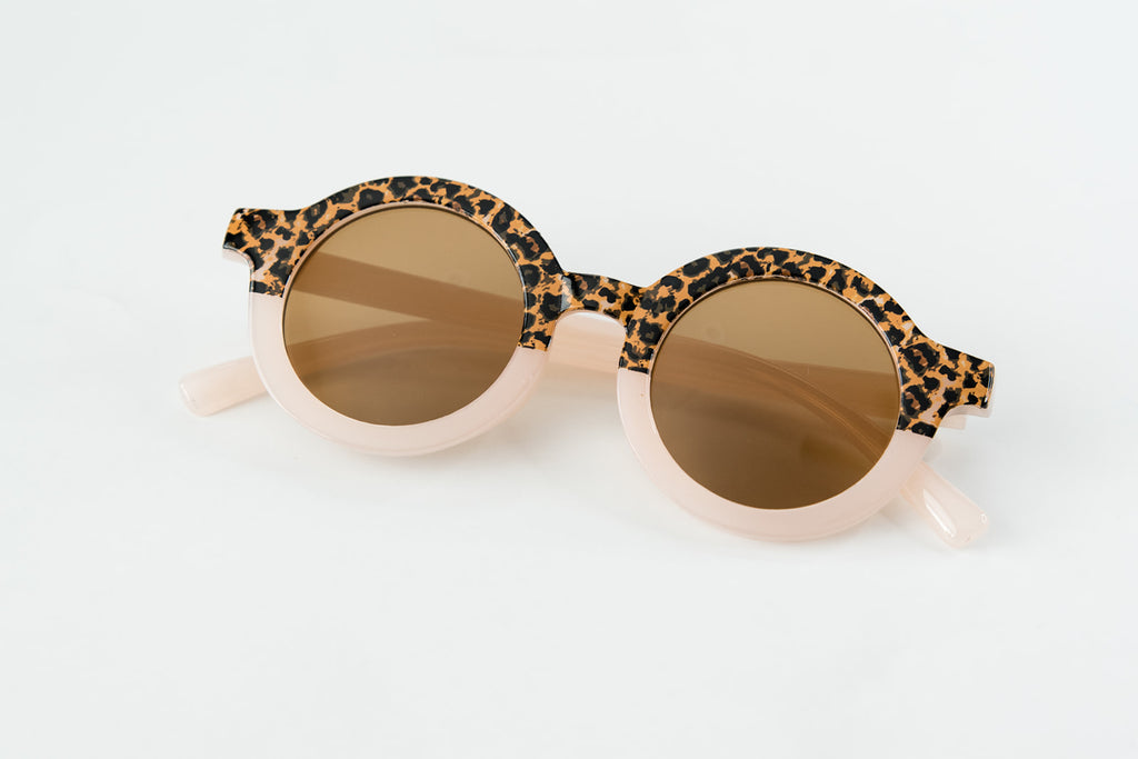 Toddler & Kid Retro Sunglasses - Pink Cheetah