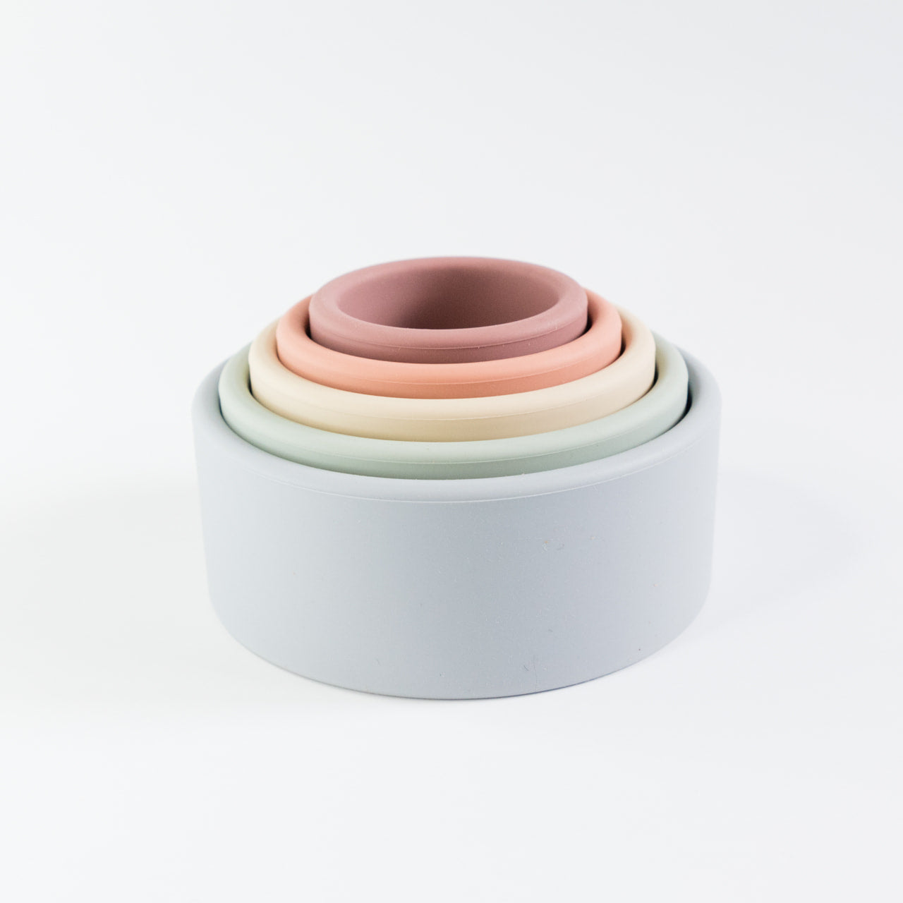 rainbow stacking cups nested
