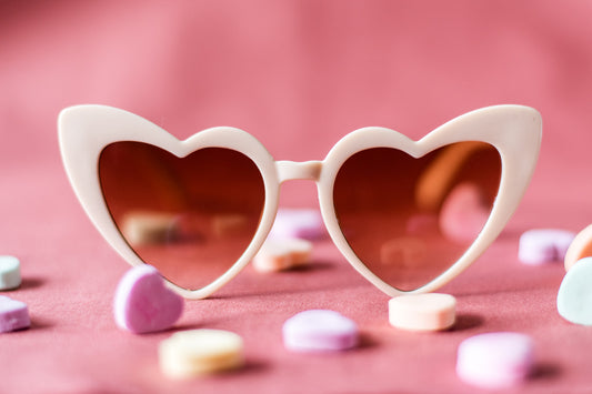 Toddler & Kid Valentines Day Heart Sunglasses - Cream