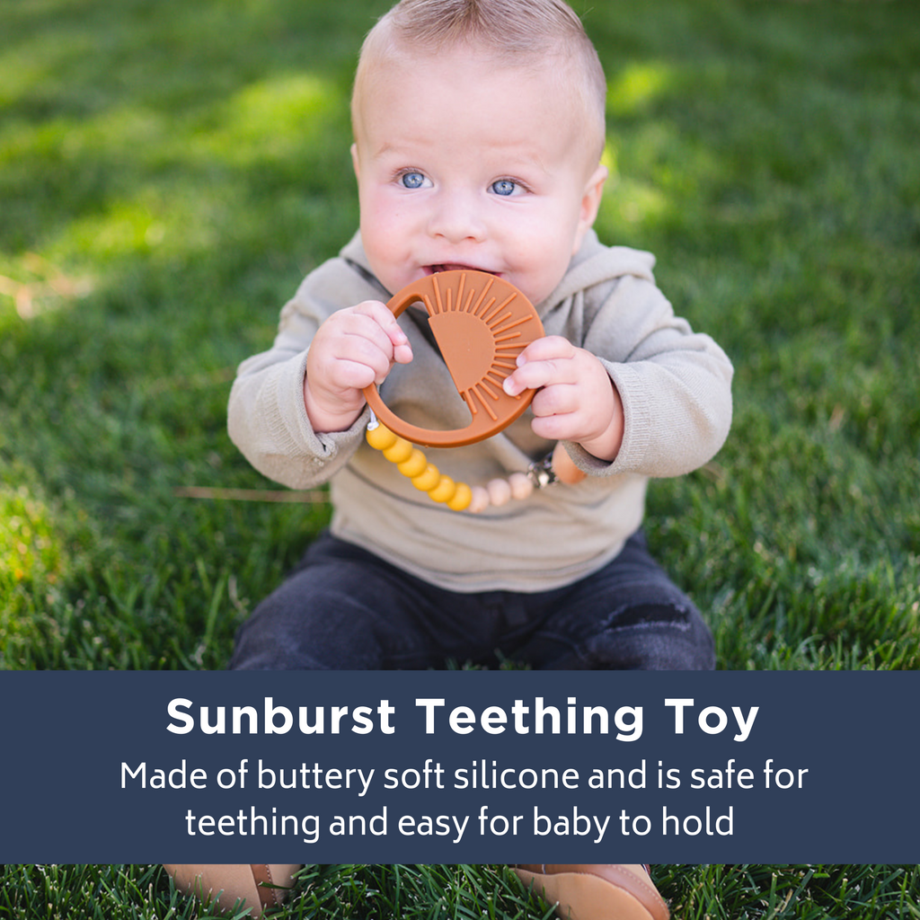 Light Grey Sunburst Teething Toy