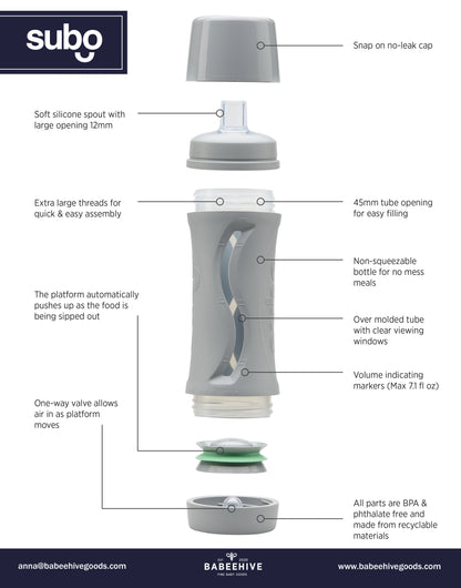 Subo Food Bottle 5mm Straw Spout