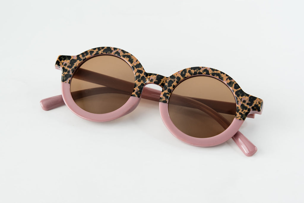 Toddler & Kid Retro Sunglasses - Purple Cheetah