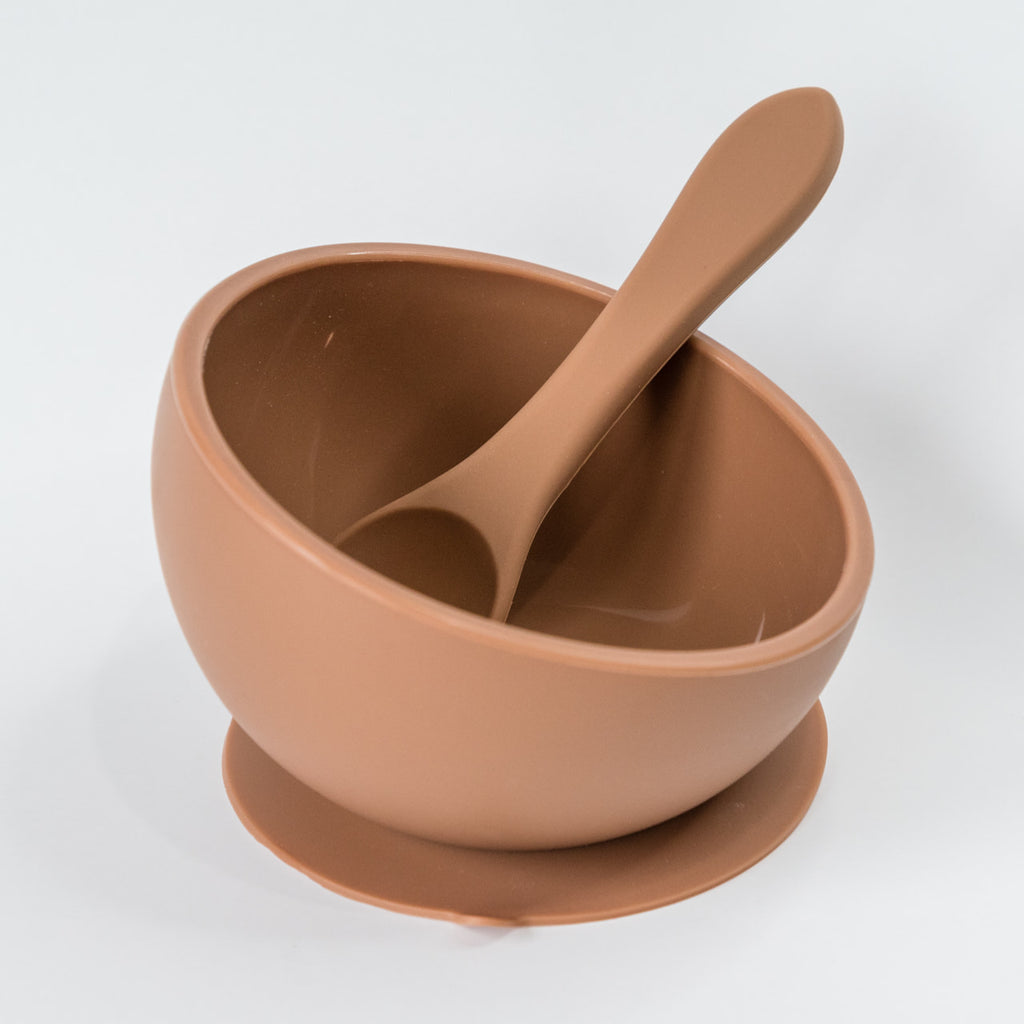 Clay Suction Bowl and Spoon Set