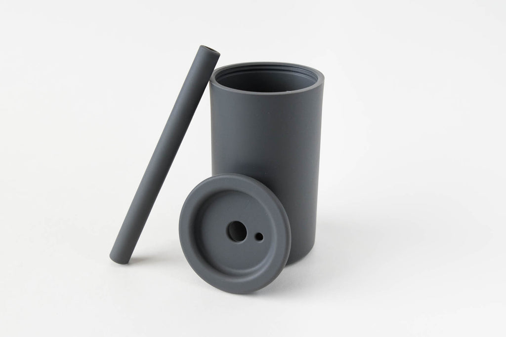 Charcoal Silicone Straw Cup