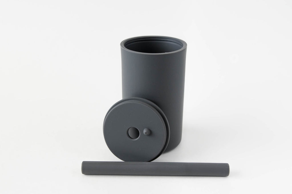 Charcoal Silicone Straw Cup