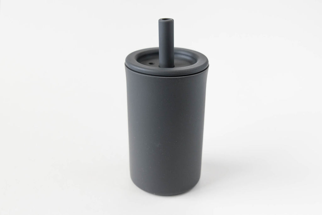 Charcoal Silicone Straw Cup