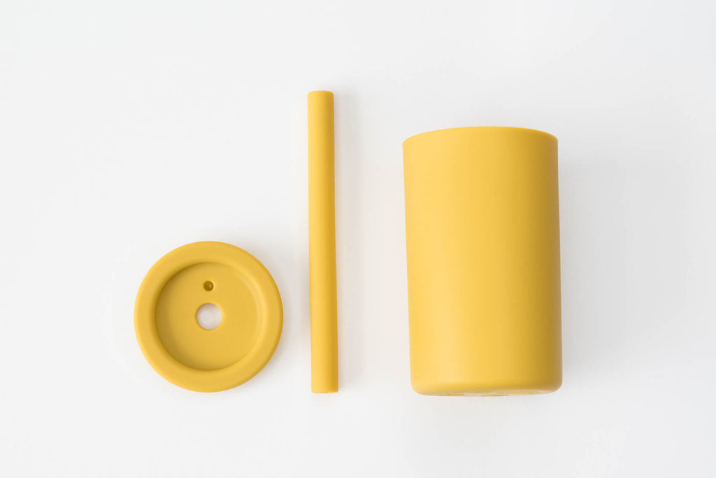 Mustard Silicone Straw Cup