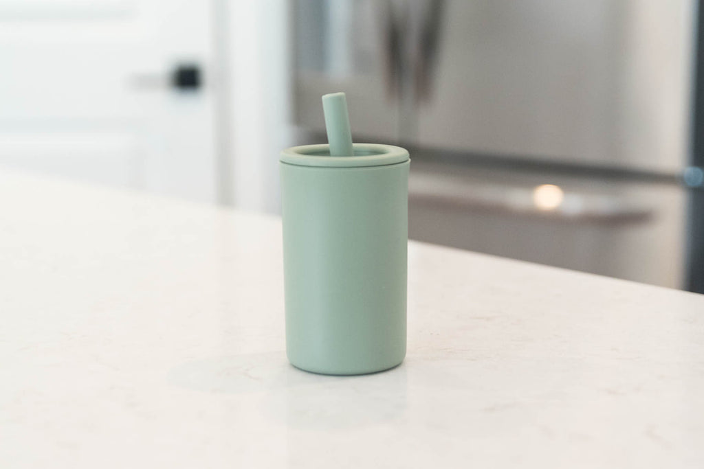 Sage Silicone Straw Cup, Babeehive Goods