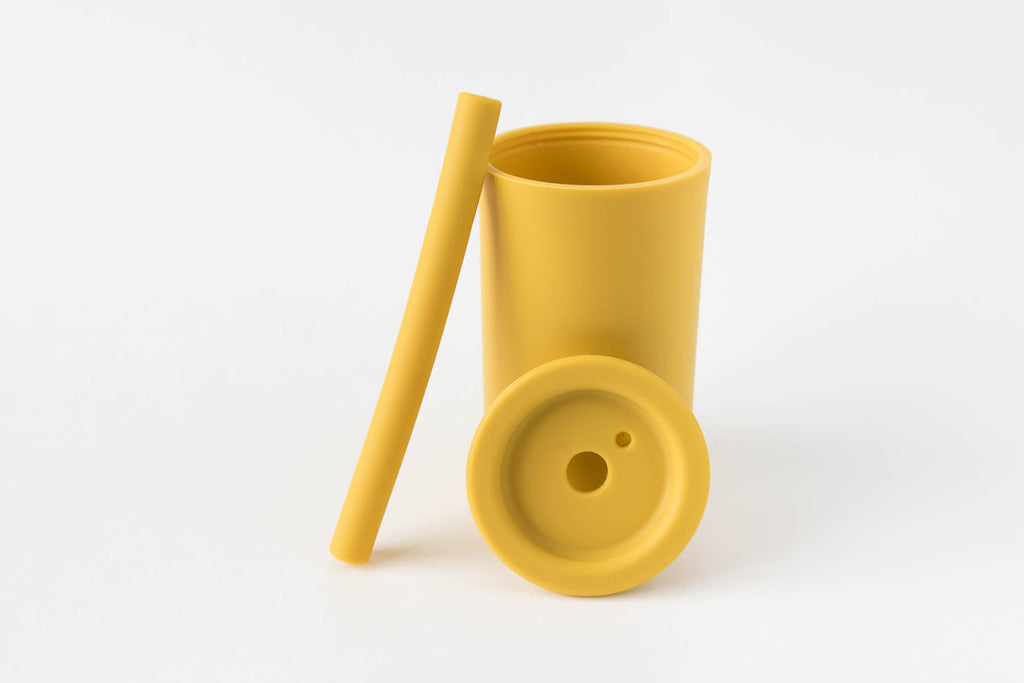 Mustard Silicone Straw Cup