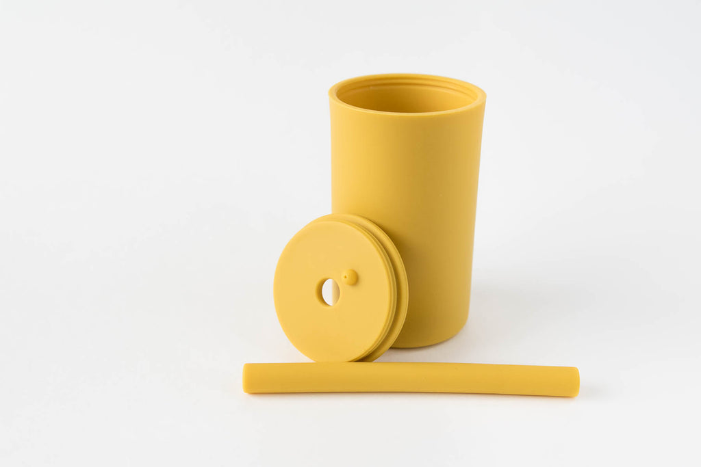 Mustard Silicone Straw Cup