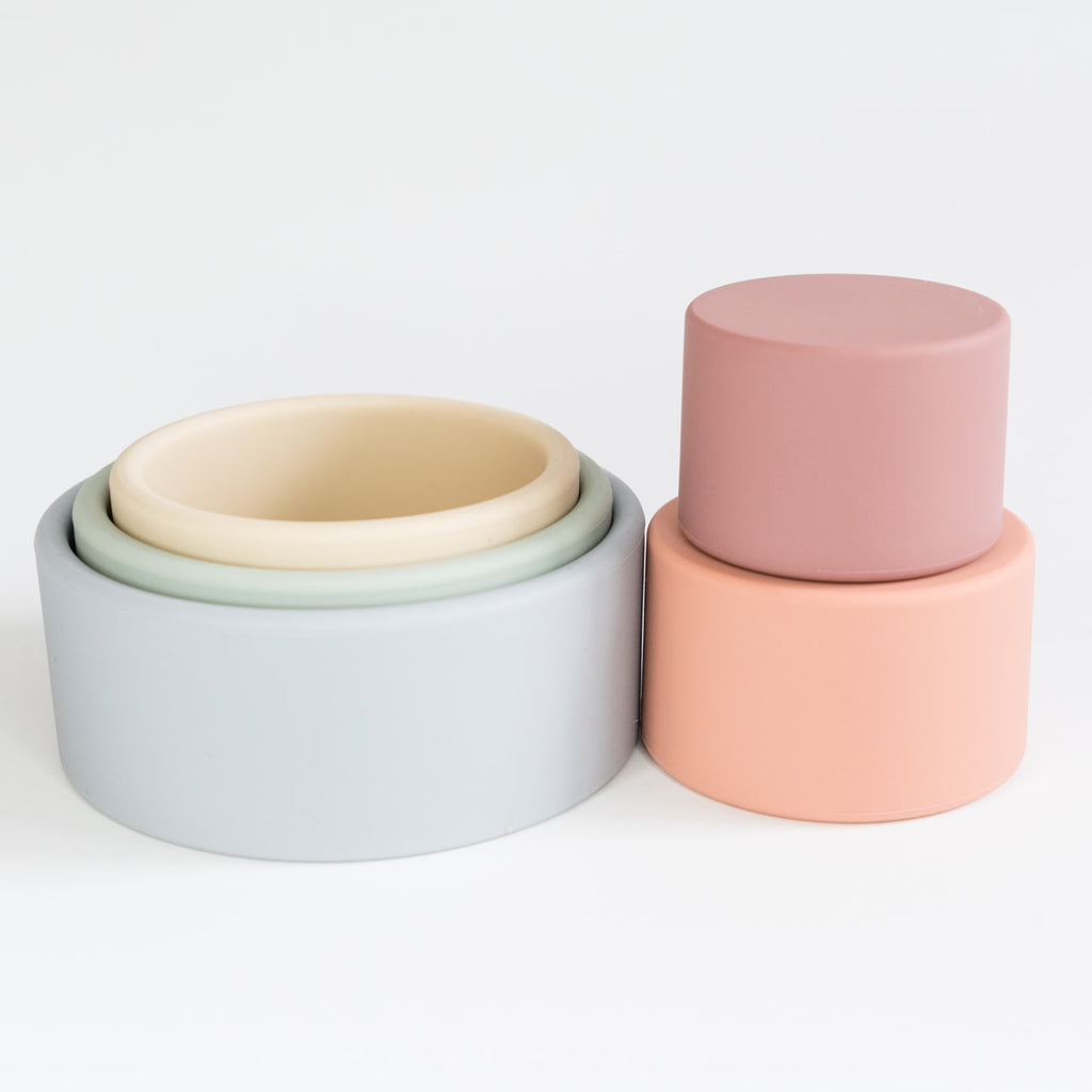 rainbow stacking cups two stacks