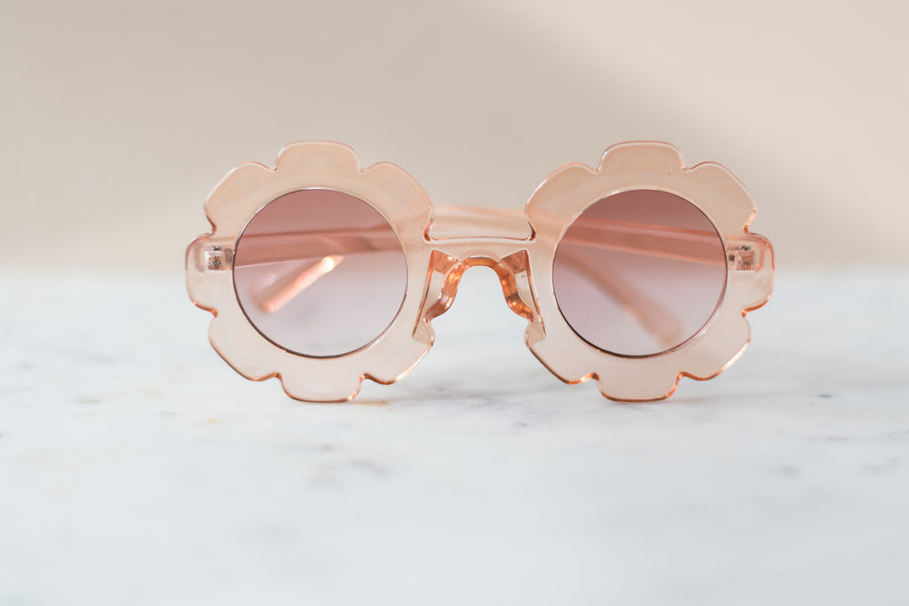 Toddler & Kid Daisy Sunglasses - Clear Peach
