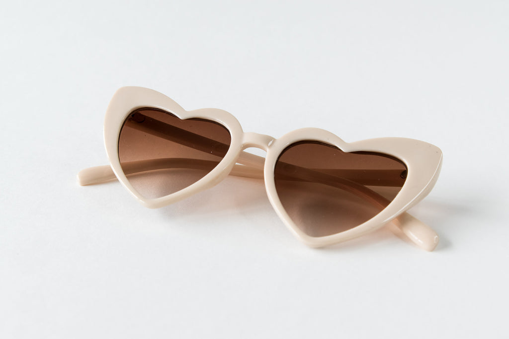 Toddler & Kid Valentines Day Heart Sunglasses - Cream
