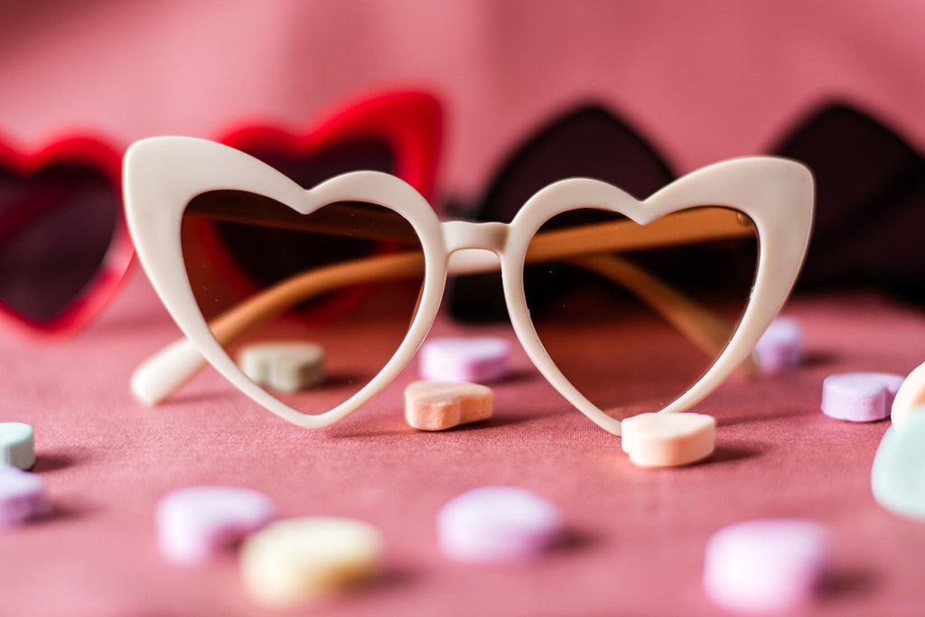 Toddler & Kid Valentines Day Heart Sunglasses - Cream