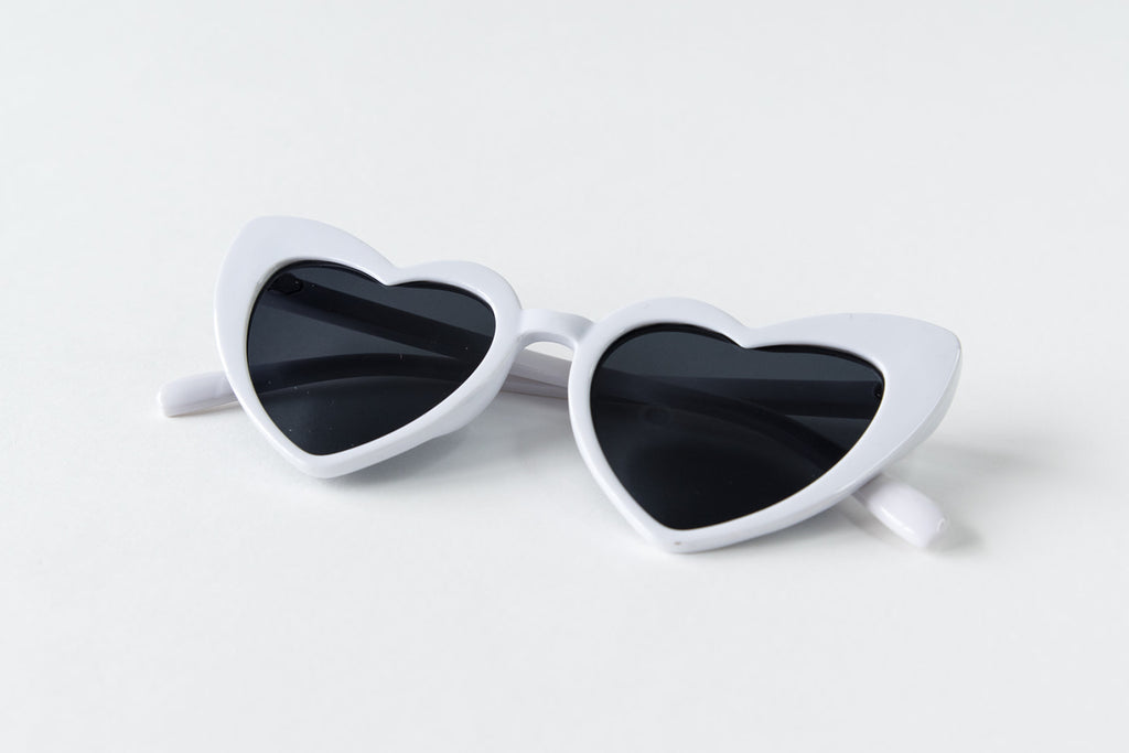 Toddler & Kid Valentines Day Heart Sunglasses - White