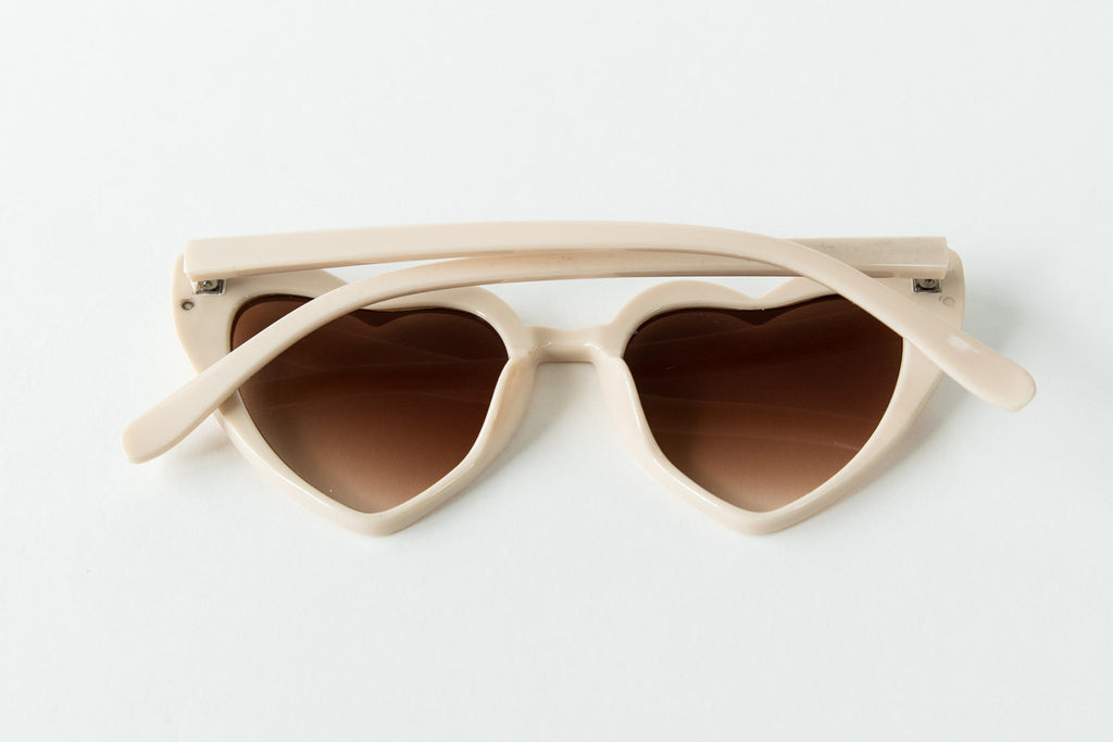 Toddler & Kid Valentines Day Heart Sunglasses - Cream