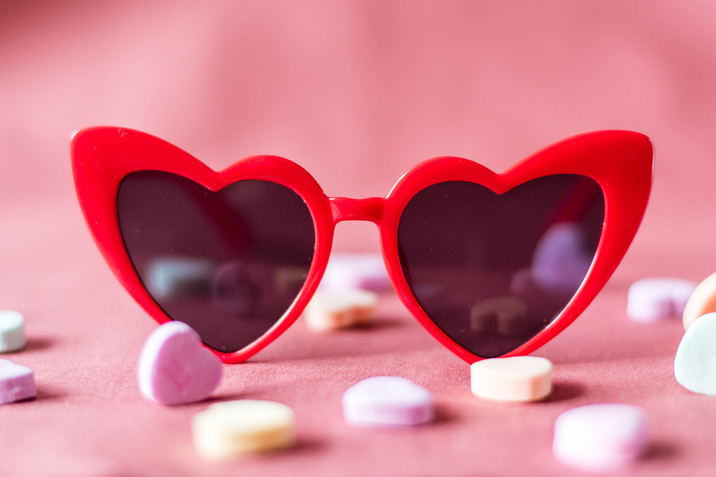 Toddler & Kid Valentines Day Heart Sunglasses - Red