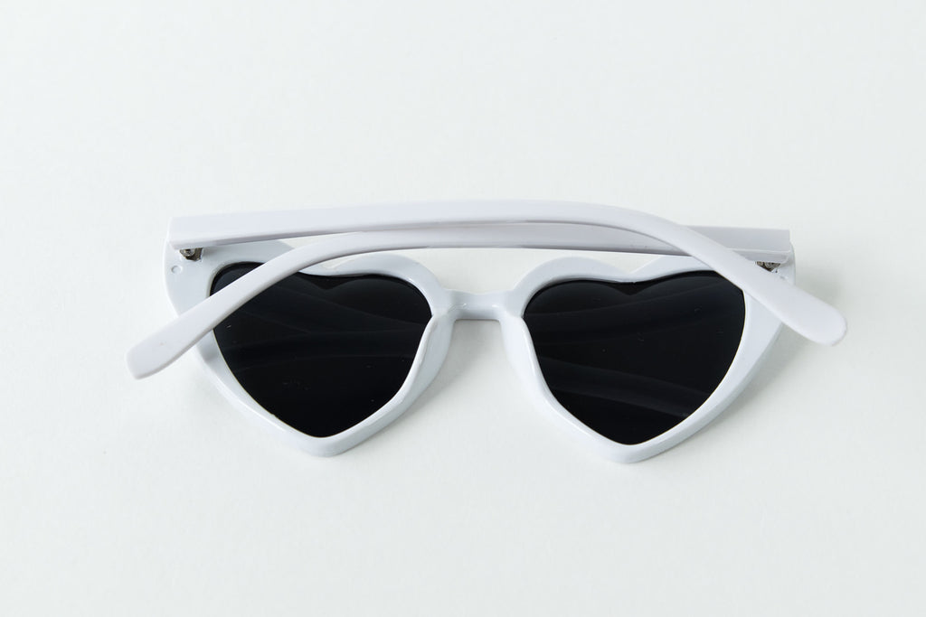 Toddler & Kid Valentines Day Heart Sunglasses - White