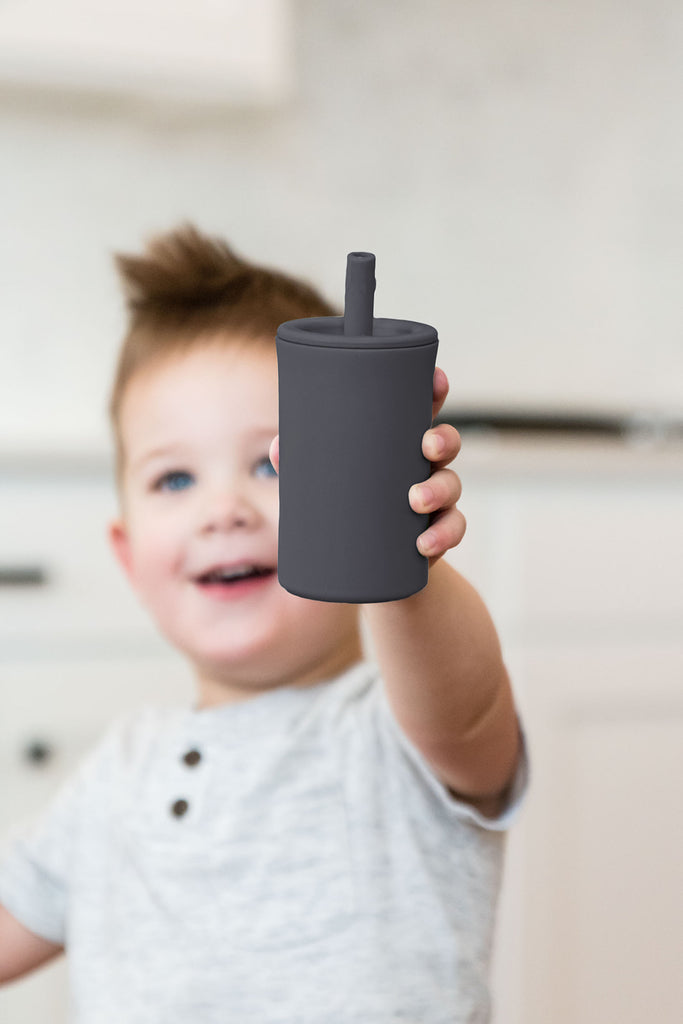 Charcoal Silicone Straw Cup