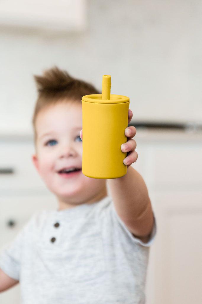 Mustard Silicone Straw Cup