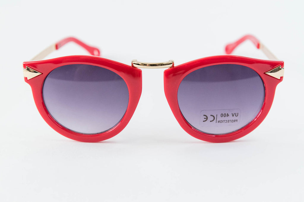 Toddler & Kid Gold Accent Sunglasses - Red