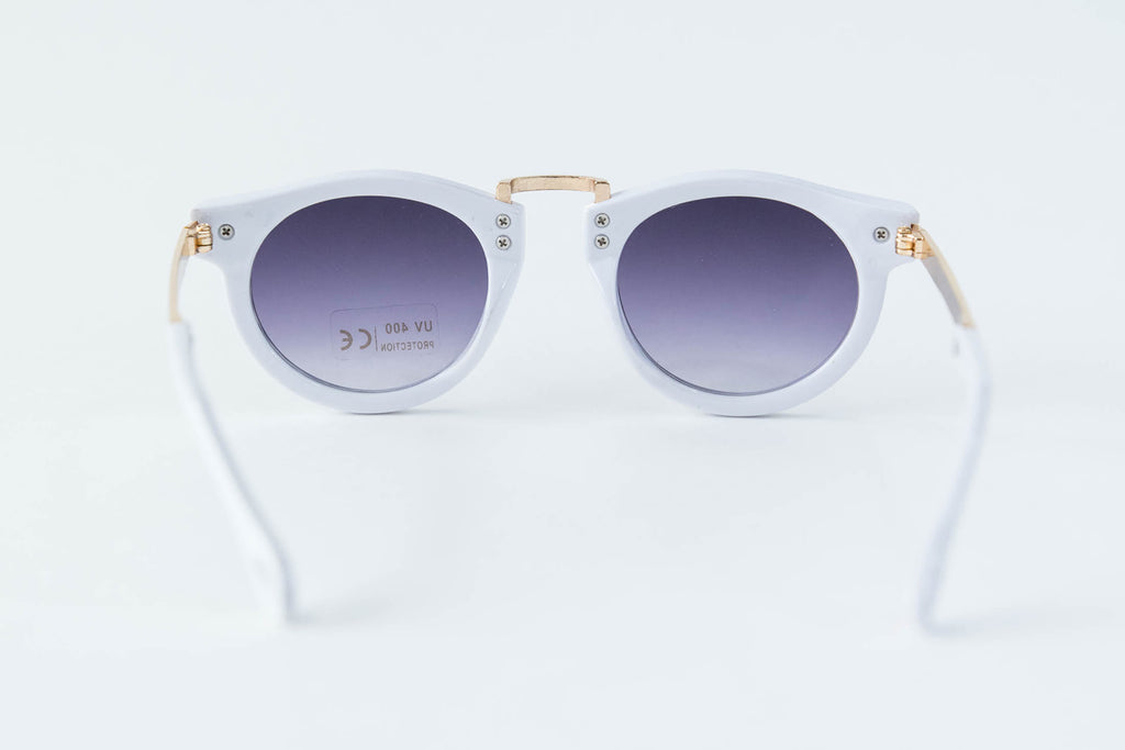 Toddler & Kid Gold Accent Sunglasses - White