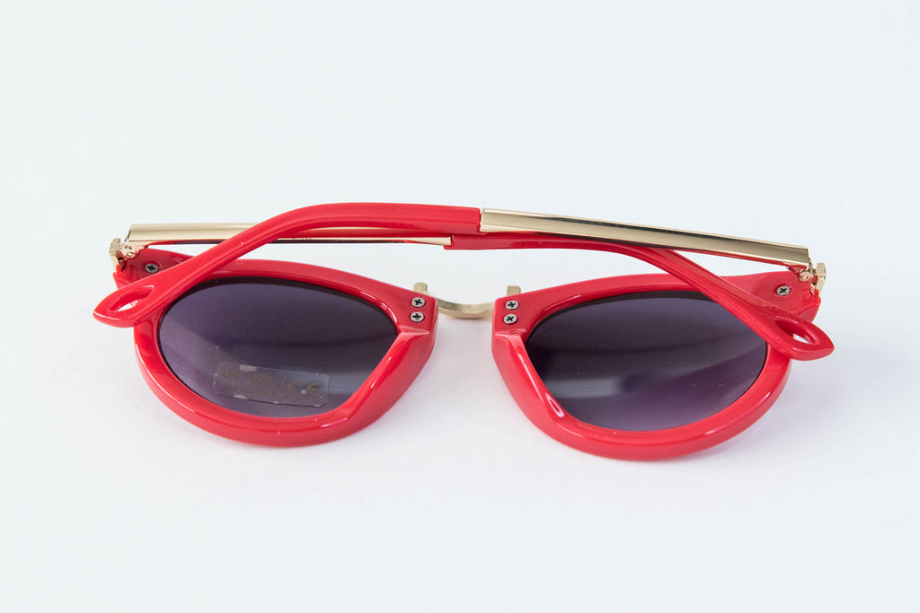 Toddler & Kid Gold Accent Sunglasses - Red