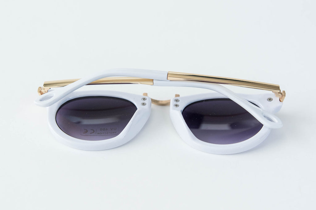 Toddler & Kid Gold Accent Sunglasses - White
